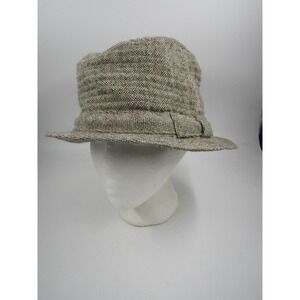 Norm Thompson Hat Fedora Mens One Size Beige Tweed Wool Lined Winter Ireland